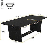 Tribesigns 17.7FT Conference Room Table: Large Rectangular Meeting Seminar Table for 16-20 People, Wood Long Training Table with Heavy-Duty Frame, Bus
