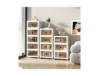 Slickblue Stackable Storage Bins with Lockable Wheels-3 Pack