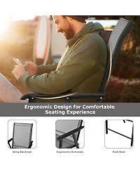 Slickblue 4-Pack Patio Folding Chairs Portable for Outdoor Camping