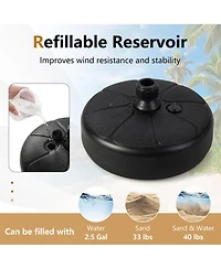 Gymax Patio Fillable Round Umbrella Base Stand Fit Pole 1.5'' Holder 40 lbs Outdoor