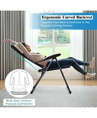 Slickblue 2 Pieces Outdoor Folding Patio Chairs with Adjustable Backrests for Bistro and Backyard