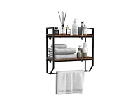 Over the Toilet Shelf Wall Mounted with Metal Frame for Bathroom