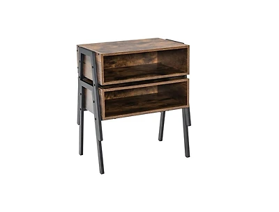 Slickblue 2 Pieces Stackable Night Stand Bedside End Table Set