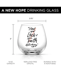 JoyJolt Star Wars Darth Vader Lightsaber Collection 15 oz Stemless Drinking Glass, Set of 2