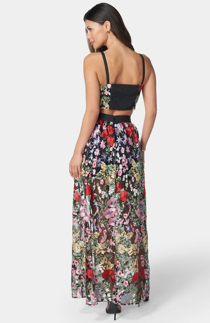 Bebe Women's Floral Embroidered Two Piece Set