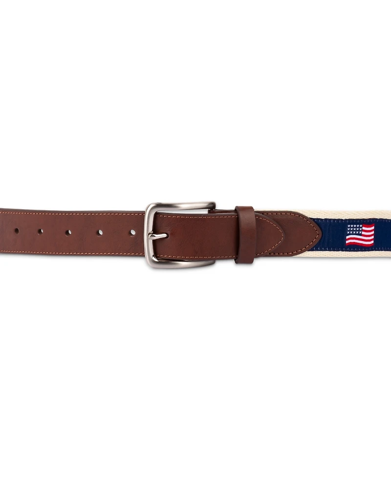 Club Room Men's Flag Ribbon Belt, Created for Macy's