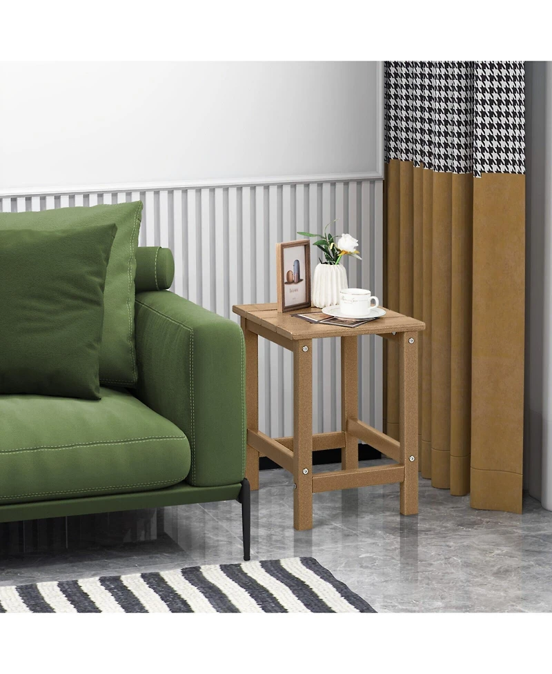 Slickblue 14 Inch Square Weather-Resistant Adirondack Side Table