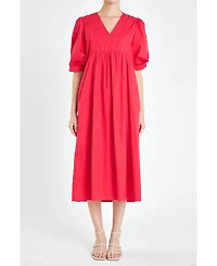 English Factory Women's Back Bow Detail Midi Dress