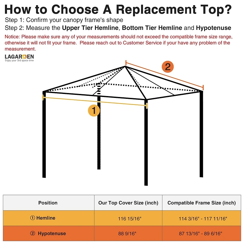 Yescom 117"x117" Gazebo Top Replacement for Smaller 10x10Ft 1-Tier Outdoor Patio Canopy Cover Party Yard Garden Coffee
