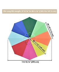 Yescom 10ft UV50+ Universal Replacement Umbrella Canopy Outdoor Beach Parasol Top Cover