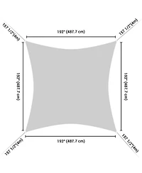 16x16 Ft 97% Uv Block Square Sun Shade Sail Hdpe Canopy Patio Backyard Pool Lawn