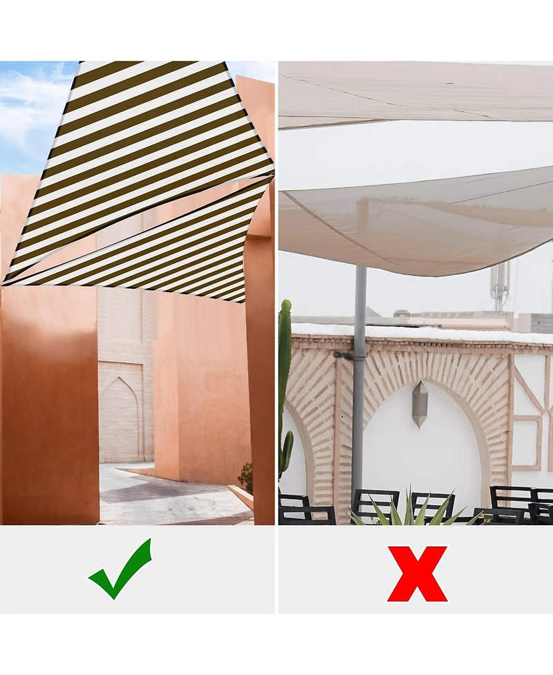 2 Pack 3 Ft 97% Uv Block Triangle Sun Shade Sail Heavy Duty Canopy Outdoor Pool