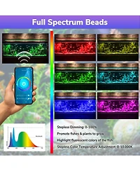 Yescom Led Aquarium Light 22 inch to 30 App Wifi Control Fish Tank Full Spectrum with Extendable Brackets Timer For Freshwater Plant