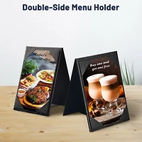 10Pcs 4"x 6" Double-sided Table Tent Holder Menu Holder A-Frame Restaurant Black