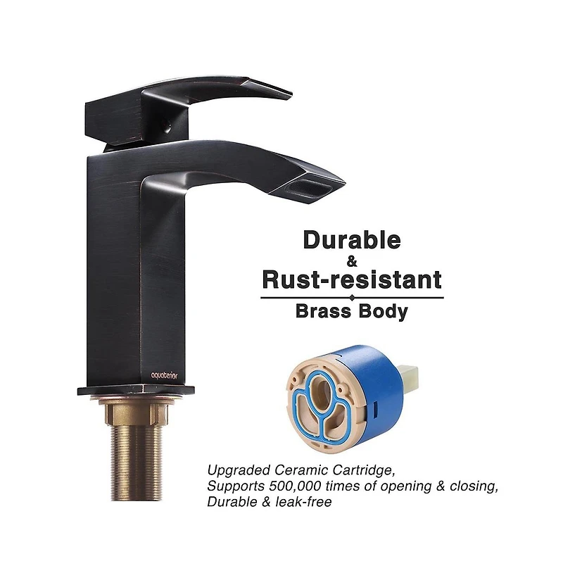 Aquaterior Modern 1 Hole Bathroom Faucet Vanity Sink Basin Single Handle Diy Hotel Orb