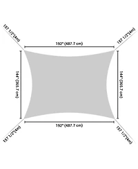 16x12 Ft 97% Uv Block Rectangle Hdpe Sun Shade Sail Heavy Duty Canopy Garden