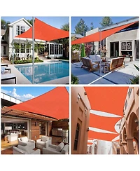 16x12 Ft 97% Uv Block Rectangle Hdpe Sun Shade Sail Heavy Duty Canopy Garden