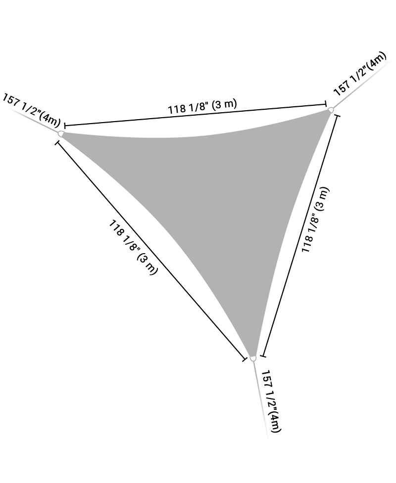 10 Ft Triangle Sun Shade Sail Canopy 97% Uv Block Patio Awning Outdoor Garden