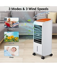 Yescom Evaporative Air Cooler 65W Portable Cooling Fan with Humidifier 3 Speeds & 12H Timer Remote Control 2 Water Tanks & 4 Ice Packs for Home Bedroo