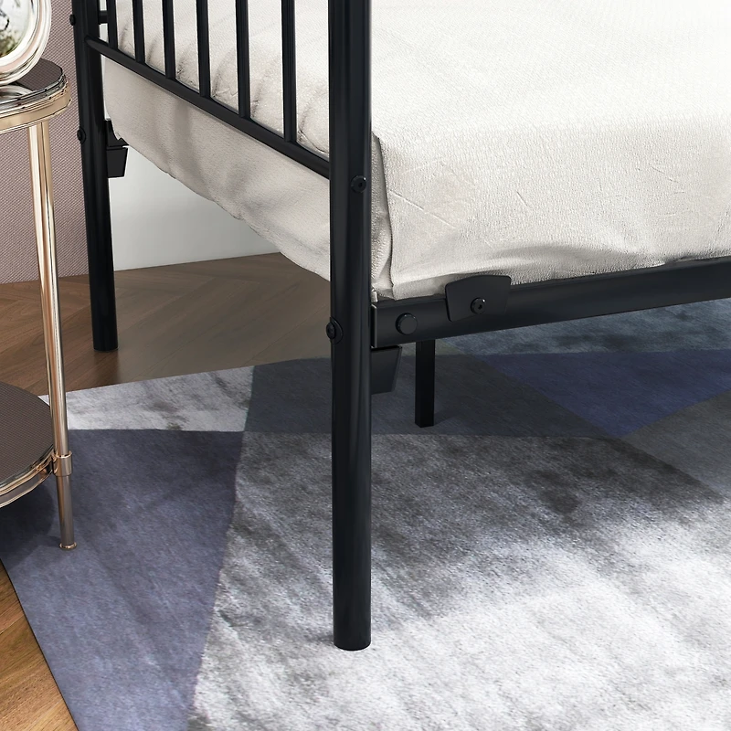 Streamdale Multifunctional Metal Daybed with Headboard (Twin, Black)