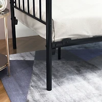 Streamdale Multifunctional Metal Daybed with Headboard (Twin, Black)