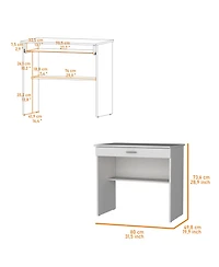 Fm Furniture Kaylor Storage Desk, Modern Design with Drawer and Shelf