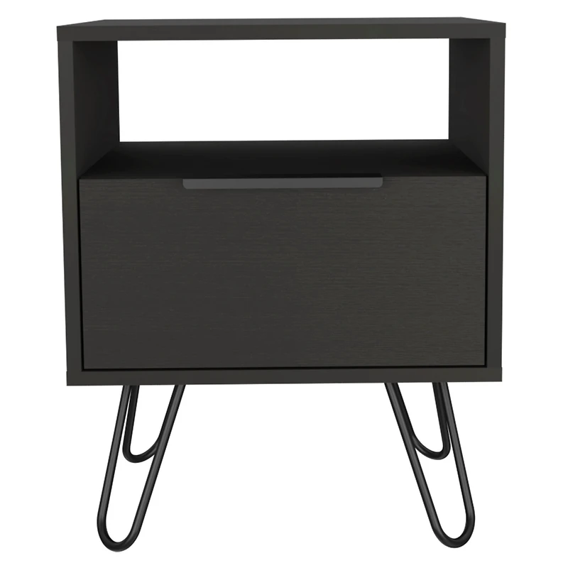 Fm Furniture Vienna Nightstand, Shelves, Hairpin Legs