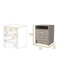 Fm Furniture Philadelphia Nightstand, Two Drawers