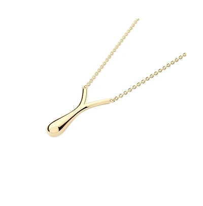 Lucy Quartermaine Short Single Drop Pendant in Gold Vermeil