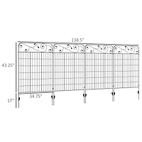Outsunny Garden Fencing for Border Edging, Decor 11.5', 4 Pack, Square Vines