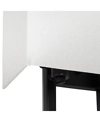 Possini Euro Design Modena Modern Art Deco Wall Light Sconce Black Hardwire 9 1/2" Fixture Silvery Faux Silk Shade for Bedroom Bathroom Vanity Re