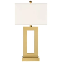 360 Lighting Marshall Modern Table Lamp 30" Tall Gold Open Base Oatmeal Rectangular Shade for Bedroom Living Room Bedside Nightstand Office House