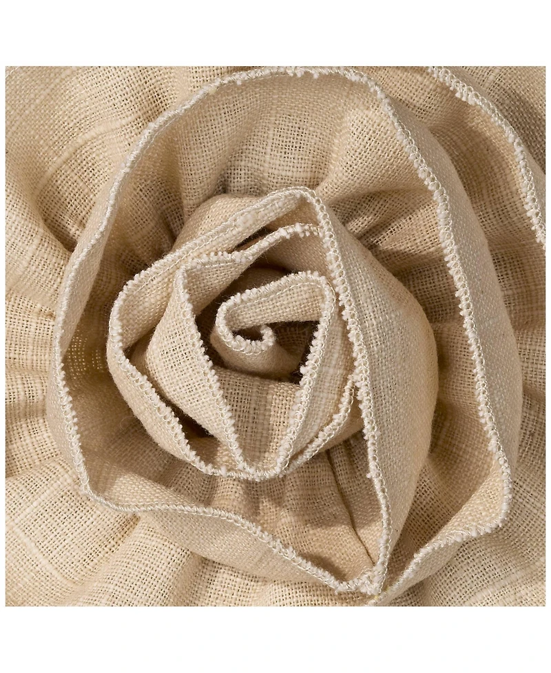 Springcrest Almond Linen with Flower Small Drum Lamp Shade 11" Top x 12" Bottom x 11" High (Spider) Replacement with Harp and Finial