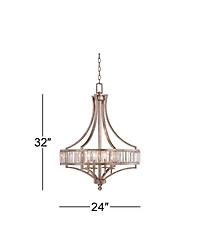 Vienna Full Spectrum Soft Silver Chandelier 24" Wide Crystal Glass 4-Light Fixture for Dining Room House Kitchen Bedroom