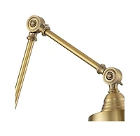 360 Lighting Mendes Modern Swing Arm Wall Lamps Set of 2 Brass Gold Plug-in Light Fixture Metal Shade for Bedroom Bedside Living Room Reading House