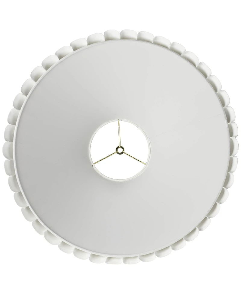 Springcrest Set of 2 Box Pleat Empire Lamp Shades Antique White Large 7" Top x 20.5" Bottom x 10.75" High Spider Harp and Finial