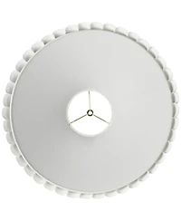Springcrest Set of 2 Box Pleat Empire Lamp Shades Antique White Large 7" Top x 20.5" Bottom x 10.75" High Spider Harp and Finial