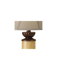 Barnes and Ivy Traditional Table Lamp with Nightlight 28.5" Tall Bronze Onyx Column Off White Bell Shade for Living Room Family Bedroom