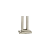 Possini Euro Design Modern Table Lamp 30" Tall Brushed Nickel Metal White Fabric Rectangular Shade for Bedroom Living Room House Bedside Nightsta