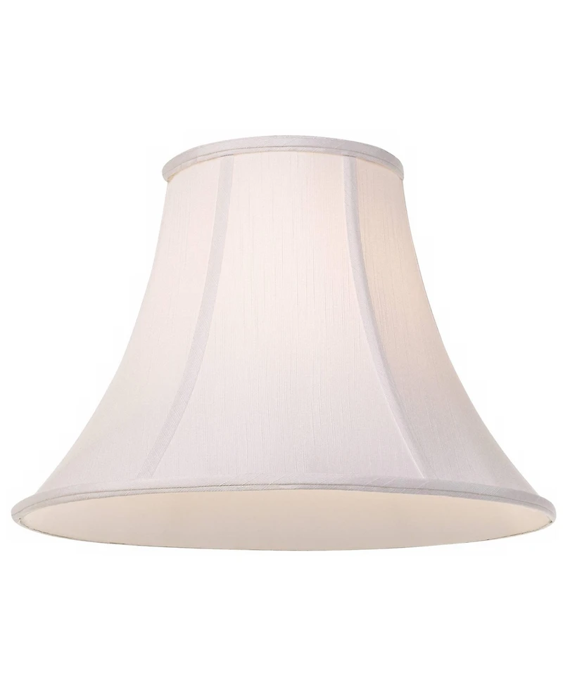 Imperial Shade White Medium Bell Lamp Shade 7" Top x 16" Bottom x 12" Slant x 11.5" High (Spider) Replacement with Harp and Finial