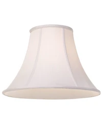 Imperial Shade White Medium Bell Lamp Shade 7" Top x 16" Bottom x 12" Slant x 11.5" High (Spider) Replacement with Harp and Finial