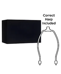 Springcrest Black Medium Rectangular Hardback Lamp Shade 16" Wide x 8" Deep x 10" High (Spider) Replacement with Harp and Finial