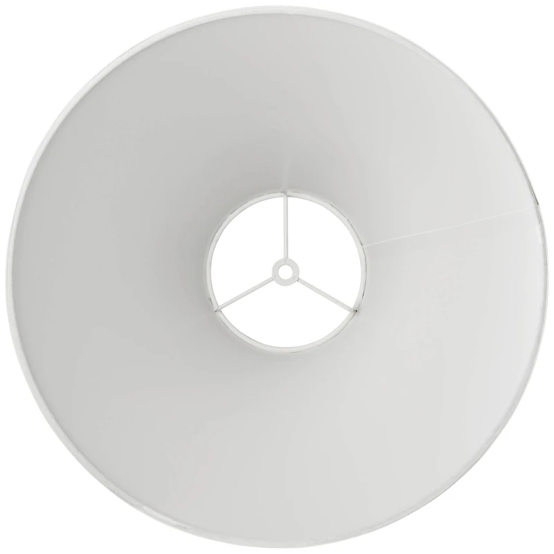Springcrest White Linen Medium Chimney Lamp Shade 5" Top x 15" Bottom x 10.5" High x 11.5" Slant (Spider) Replacement with Harp an