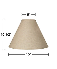 Springcrest Fine Burlap Large Empire Lamp Shade 5" Top x 15" Bottom x 11.5" High x 10.5" Slant (Spider) Replacement with Harp and