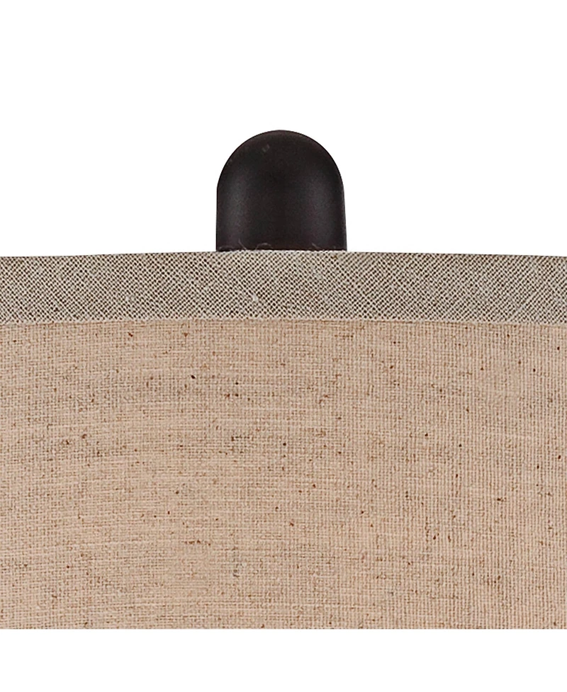Regency Hill Ben Rustic Farmhouse Table Lamps 25" High Set of 2 Dark Bronze Metal Beige Linen Drum Shade for Bedroom Living Room Bedside Nightsta
