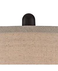Regency Hill Ben Rustic Farmhouse Table Lamps 25" High Set of 2 Dark Bronze Metal Beige Linen Drum Shade for Bedroom Living Room Bedside Nightsta