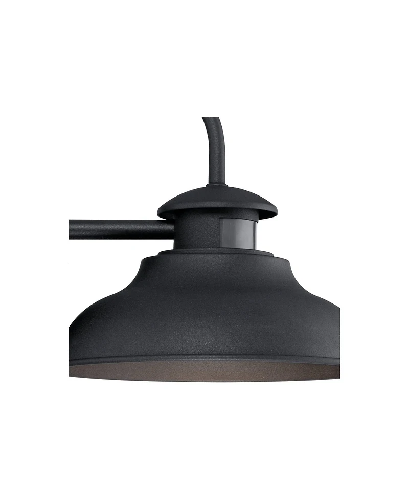 Midland Urban Barn Industrial Outdoor Wall Light Fixture Led Black Metal 9" Gooseneck Arm Motion Sensor Dusk to Dawn for House Porch Patio Outsid