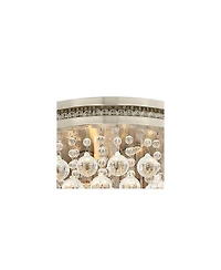 Vienna Full Spectrum Luxury Ceiling Light Flush Mount Fixture Brushed Nickel 15 1/4" Wide Crystal Droplets for Bedroom Hallway