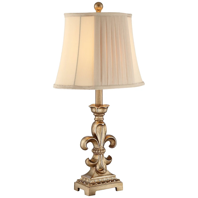 Regency Hill Louis Traditional Table Lamps 25 3/4" High Set of 2 Antique Gold Pleated Bell Shade for Bedroom Living Room Bedside Nightstand Offic