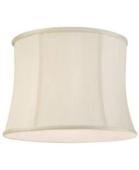 Imperial Shade Set of 2 Creme White Medium Drum Lamp Shades 14" Top x 16" Bottom x 12" High (Spider) Replacement with Harp and Finial